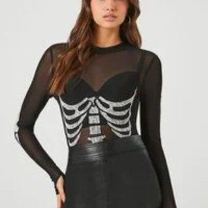 Sheer Mesh Skeleton Bodysuit